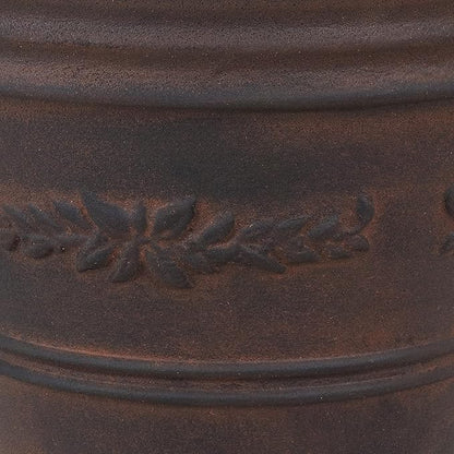 Sunnydaze 13-Inch Laurel Large Plant Pot - Polyresin Round Outdoor Planter with Drillable Drainage Holes - 2 Pack - Rust