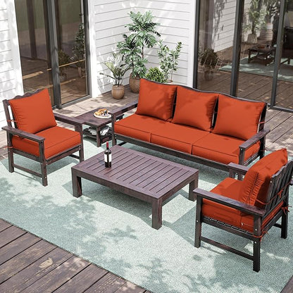 Premium Outdoor Seat Cushion Chair Cushions for Patio Furniture 19 L X 19 W X 4 H Waterproof & Fade Resistant Deep Seat and Backrest Cushion Set with Removable Covers for Chair, Sofa