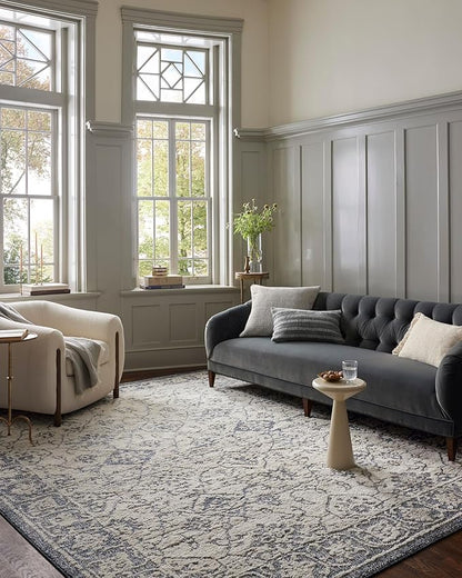 Loloi Magnolia Home by Joanna Gaines Gigi Collection GIG-02 Ivory/Blue 4'-0" x 6'-0" Accent Rug