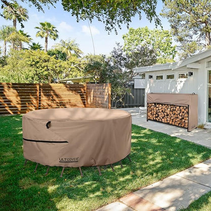ULTCOVER 48 inch Round Patio Table Cover for Waterproof Outdoor Furniture Set Cover