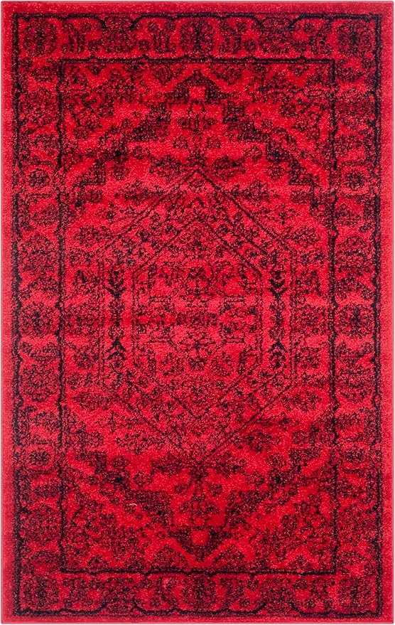 SAFAVIEH Adirondack Collection Accent Rug - 3' x 5', Red & Black, Oriental Medallion Design, Non-Shedding & Easy Care, Ideal for High Traffic Areas in Entryway, Living Room, Bedroom (ADR108F)
