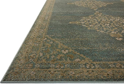Loloi Magnolia Home by Joanna Gaines Mona Collection MOA-04 Aqua/Wheat 2'-6" x 10'-0" Runner Rug