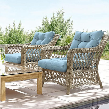 Patio Seat&Back Chair Cushions for Outdoor Furniture，Comfortable Cushions for Rocking/Dining/Lawn Chair-Set of 4