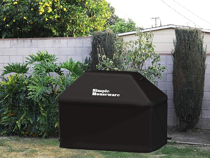 Simple Houseware 64 in. Heavy-Duty BBQ Gas Grill Cover, 600D Polyester Waterproof, Weather-Resistant