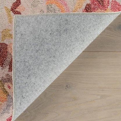 Dash & Albert INES Multi Machine Washable Rug, 8.5 X 11.5 Feet, Multicolored/Yellow Floral Pattern