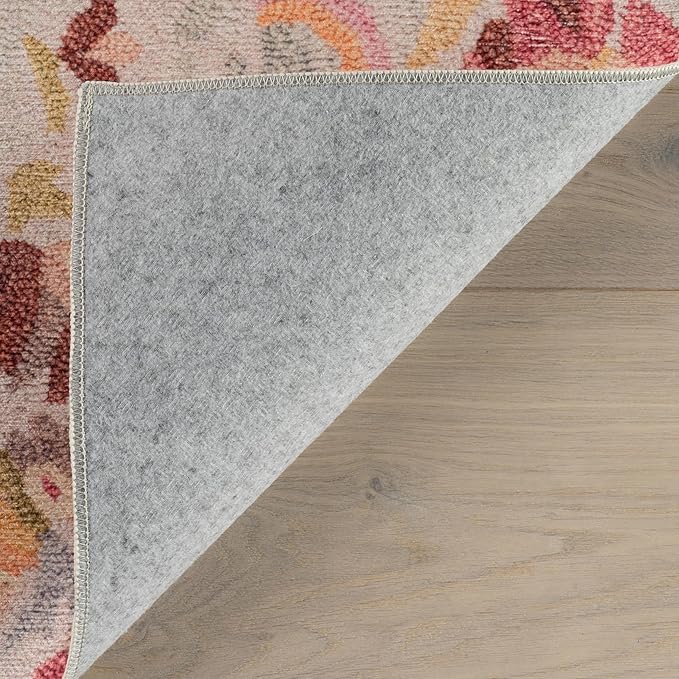 Dash & Albert INES Multi Machine Washable Rug, 9.5 X 13.5 Feet, Multicolored/Yellow Floral Pattern
