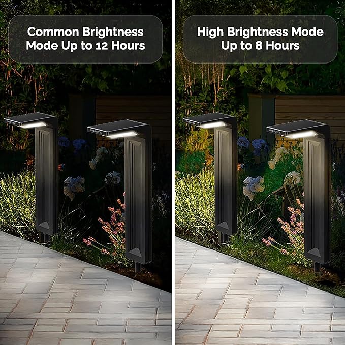 Cool White Solar Pathway Lights 2 Pack - Ultra Bright Waterproof Outdoor Solar Lights for Yard, Walkway & Driveway - LED Landscape Path Lights - Energy Saving Solar Powered Lights