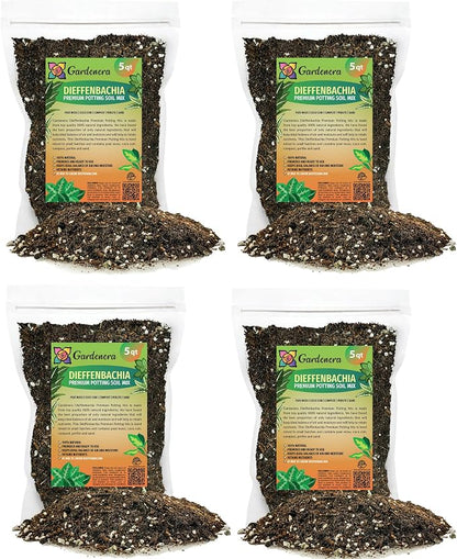 Gardenera Premium DIEFFENBACHIA Potting Soil Mix - Ideal for Growing Robust and Healthy Dieffenbachia - 20 Quart