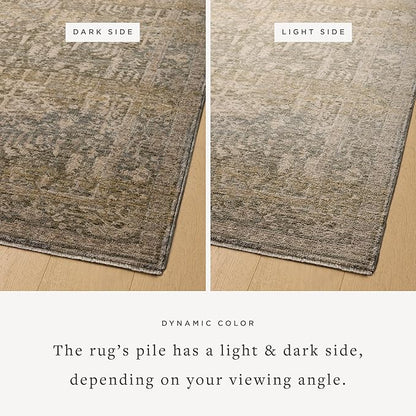 Loloi Magnolia Home by Joanna Gaines Junie Collection JUE-02 Moss/Natural 2'-7" x 8'-0", .38 Pile Height, Runner Rug