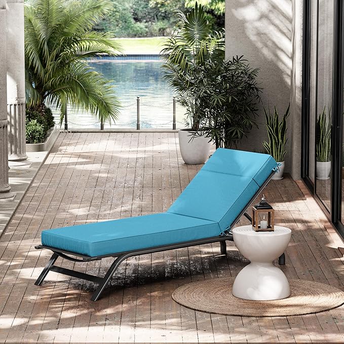 Chaise Lounge Cushions Outdoor, 72" L X 21" W X 4" D Lounge Chair Cushions for Outdoor Furniture, High-Density Foam Outdoor Chaise Cushion-Waterproof Fade-Resistant ThickPatio lounge chair cushion