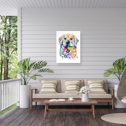 Outdoor Canvas Art - Lisa Whitehouse 'Golden Retriever' Wall Art for Outdoor Spaces, Patios, or Gardens by Trademark Fine Art