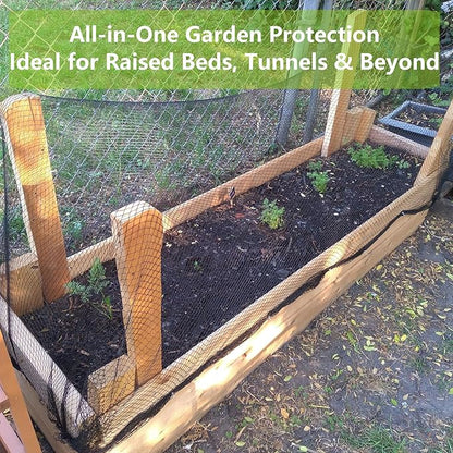 10x30ft Bird Netting, 1/2 inch Mesh, Heavy Duty Garden Netting for Fruit Trees, Blueberry Bushes, Vegetables, Extra Strong Woven Mesh Against Birds, Deer, Squirrels, Poultry and Other Animals