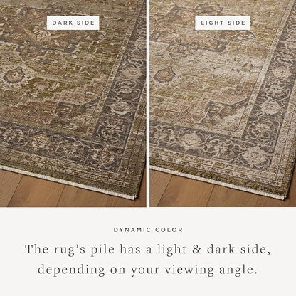 Loloi Haywood Collection HYD-03 Moss/Charcoal 2'-7" x 8'-0" Runner Rug