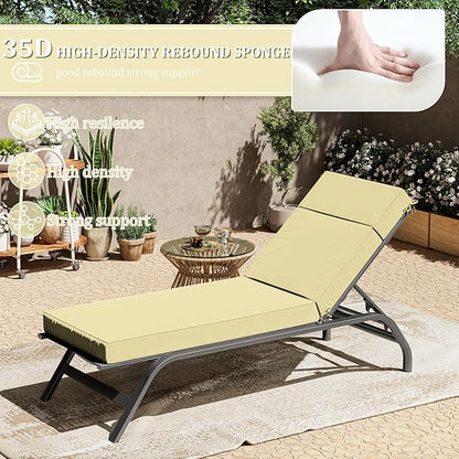 Chaise Lounge Cushions Outdoor, 80" L X 26" W X 4" D Lounge Chair Cushions for Outdoor Furniture, High-Density Foam Outdoor Chaise Cushion-Waterproof Fade-Resistant ThickPatio lounge chair cushion