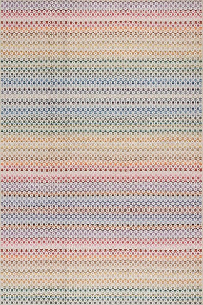Dash & Albert Poppy Multi Machine Washable Rug, 8.5 X 11.5 Feet, Multicolored Geometric Pattern