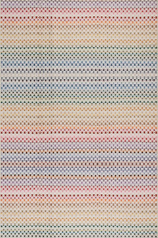 Dash & Albert Poppy Multi Machine Washable Rug, 8.5 X 11.5 Feet, Multicolored Geometric Pattern