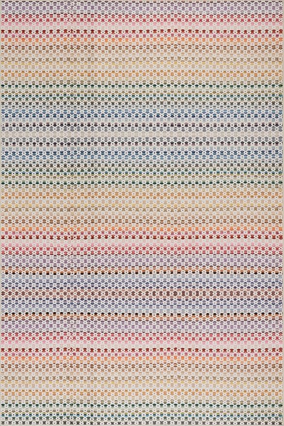 Dash & Albert Poppy Multi Machine Washable Rug, 9.5 X 13.5 Feet, Multicolored Geometric Pattern