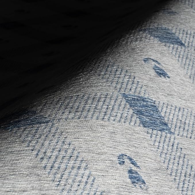 Dash & Albert Valen Plaid Blue Machine Washable Rug, Runner-2.5 X 8 Feet, Blue/White Plaid Pattern