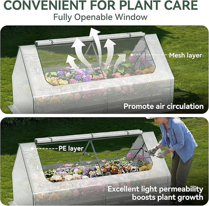 Lineware Raised Garden Bed with Self-Watering System, 6x3x1 ft Elevated Planter Boxes Outdoor with PE Cover, Galvanized Raised Beds for Gardening,Vegetables,Flowers, Backyard, Patio