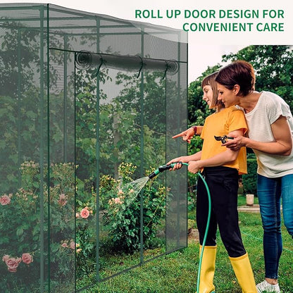 SUNYRISY Garden Plant Netting Crop Cage for Garden Raised Bed, 9.8 x 3.3 x 6 Ft Plant Cover Cage Protectors from Animal for Outdoor Plants with Frame and Zippered Door