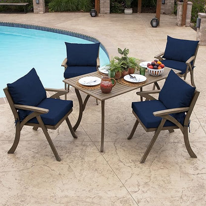 Arden Deep Seat Pillow Back Cushion, 23 x 17, Outdoor/Indoor Replacement Back Cushion, Plush Support, Fade-Resistant, Rain-Proof Patio Furniture Cushion, Sapphire Blue Leala