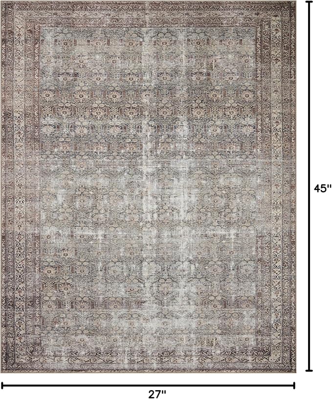 Loloi Amber Lewis Georgie Collection GER-10 Moss/Bark 2'-3" x 3'-9", .19" Pile Height, Accent Rug