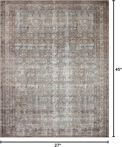 Loloi Amber Lewis Georgie Collection GER-10 Moss/Bark 2'-3" x 3'-9", .19" Pile Height, Accent Rug