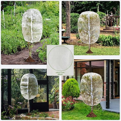 4 Pack Fruit Tree Netting Covers with Zipper & Drawstring – 5.9x5.9FT Ultra-Fine Mesh Garden Netting – Insect & Bird Barrier for Tree, Plant & Crop Protection