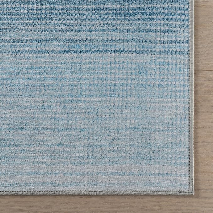 Dash & Albert Pandora Blue Machine Washable Rug, 6 X 9 Feet, Blue Abstract Pattern