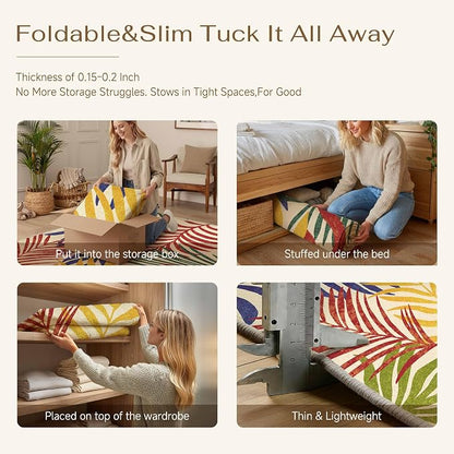 4x6 Indoor Outdoor Area Rug Washable Patio Rug Multicolored Non Slip Non Shedding Waterproof Doormat for Living Room Bedroom Entryway Kitchen Front Porch Deck Backyard Dining Room
