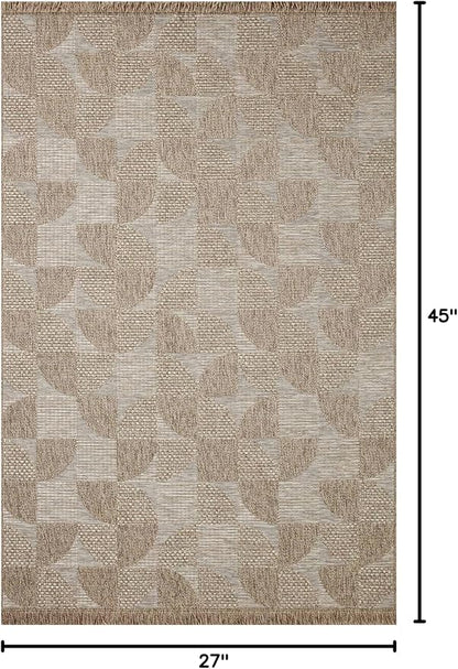 Loloi Dawn Collection Indoor/Outdoor DAW-08 Beige 2'-3" x 3'-9" Accent Rug