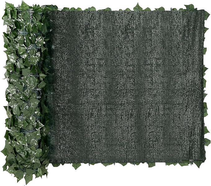 VEVOR Artificial Ivy Privacy Fence Screen, 39 x 98 in Faux Ivy Vine Leaf Hedges Fence, Greenery Privacy Fence with Mesh Cloth Backing, Green Wall Decoration for Outdoor Garden, Yard, Balcony