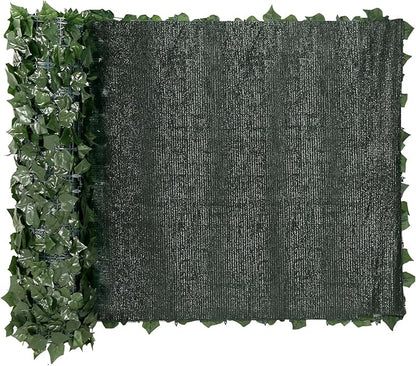 VEVOR Artificial Ivy Privacy Fence Screen, 39 x 98 in Faux Ivy Vine Leaf Hedges Fence, Greenery Privacy Fence with Mesh Cloth Backing, Green Wall Decoration for Outdoor Garden, Yard, Balcony