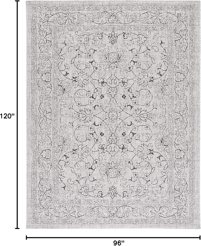 SAFAVIEH Courtyard Collection 8' x 10' Grey/Black CY8680 Indoor/ Outside Waterproof Easy cleansingPatio Backyard Mudroom Area Mat