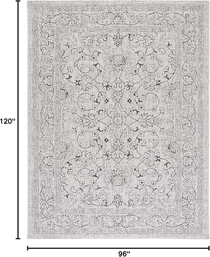 SAFAVIEH Courtyard Collection 8' x 10' Grey/Black CY8680 Indoor/ Outside Waterproof Easy cleansingPatio Backyard Mudroom Area Mat