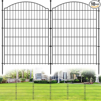 Decorative Garden Fences 40in x 24ft, 10 Pack Outdoor Fencing Animal Barrier Dog Border, Metal Wire Fence Panels for Garden Decor, Flower Bed Edging Borders for No Dig Patio Yard