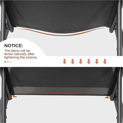 Crestlive Products Chaise Lounge Chair Outdoor Set of 2, Adjustable 5 Positions Pool Tanning Recliner, Outdoor Lounge Furniture Perfect for Patio, Beach, Yard, Pool