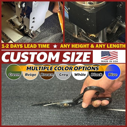Amgo Custom Made 3' x 2' Beige Balcony Privacy Screen, Apartment Porch Railing Patio Fence Windscreen Fabric Cloth, Heavy Duty, Commercial and Residential, 90% Blockage (We Customize)