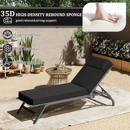 Chaise Lounge Cushions Outdoor, 72" L X 21" W X 4" D Lounge Chair Cushions for Outdoor Furniture, High-Density Foam Outdoor Chaise Cushion-Waterproof Fade-Resistant ThickPatio lounge chair cushion