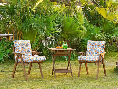 ARTPLAN Seat/Back Outdoor Chair Cushion,Set of 4 Patio Chair Cushion with Tie,Tufted Replacement for Patio Furniture,40x20x4 Inches,4 Count,Floral