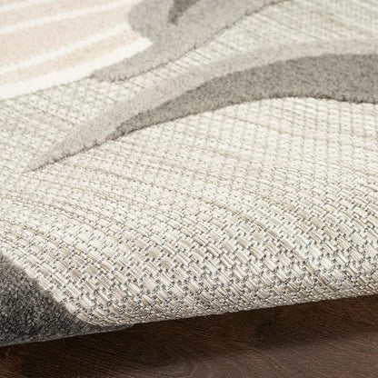 Nourison Home Aloha Indoor/Outdoor Beige 6' x 9' Area-Rug, Easy-Cleaning, Non Shedding, Bed Room, Living Room, Dining Room, Kitchen, Backyard, Deck, Patio (6x9)