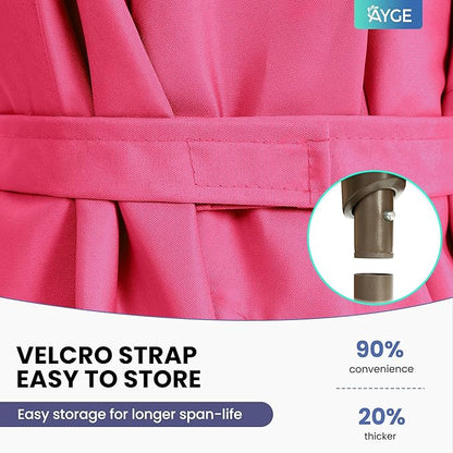 Ayge 6.5x10FT Rectangular Patio Umbrella Outdoor Table Umbrella w/Push Button Tilt & Crank Rectangle Market Umbrella UV Protection for Garden,Deck,Lawn,Yard & Pool,Rose Pink