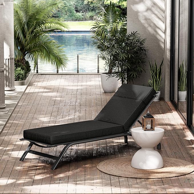 Chaise Lounge Cushions Outdoor, 72" L X 21" W X 4" D Lounge Chair Cushions for Outdoor Furniture, High-Density Foam Outdoor Chaise Cushion-Waterproof Fade-Resistant ThickPatio lounge chair cushion