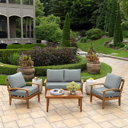 Arden Outdoor Loveseat Cushion Set, 48 x 24, Water Repellent, Fade Resistant, Cushion Set for Couch, Bench, and Swing, Stone Grey Leala