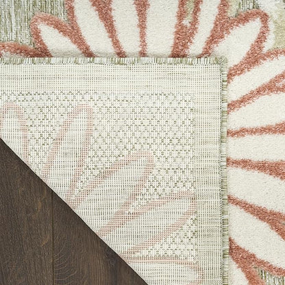 Nourison Aloha Sage Rose 9' x 12' Area Rug - Easy Clean, Non Shedding, Bed Room, Living Room, Dining Room, Kitchen (9' x 12')