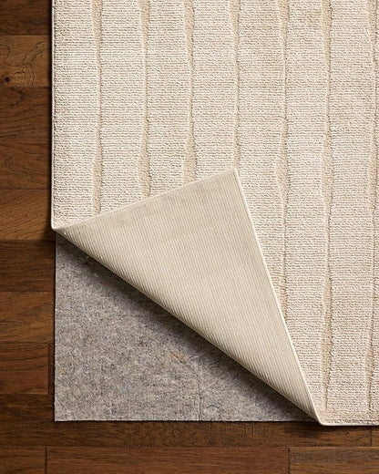 Loloi Chris Loves Julia Calvin Collection CLV-02 Ivory/Oatmeal 2'-7" x 7'-6" Runner Rug Checkered Neutral Soft Living Room Bedroom Carpet