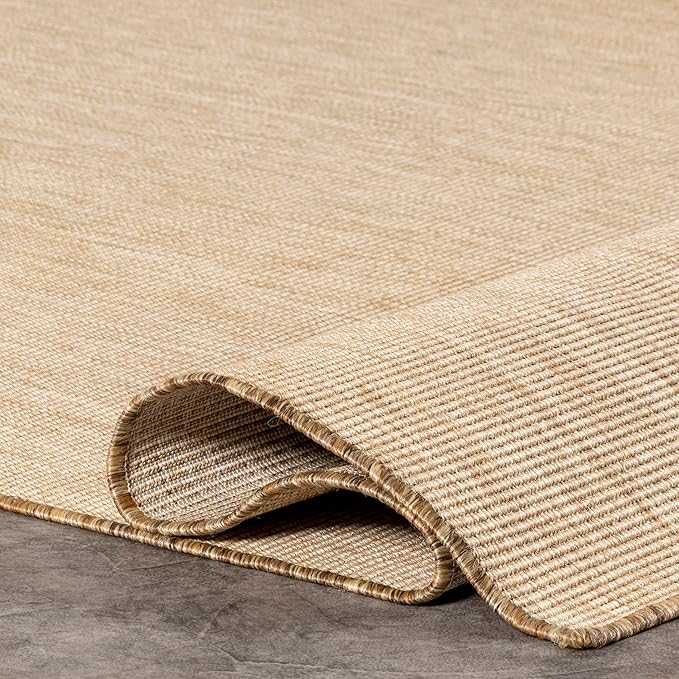 nuLOOM Outdoor Performance Collection Nakia Brown/Ivory, 2' x 6', Soft, High Traffic, Stain Resistant, Easy Clean, Durable Runner for Indoor/Outdoor Patio, Deck, Porch, Garden, Courtyard