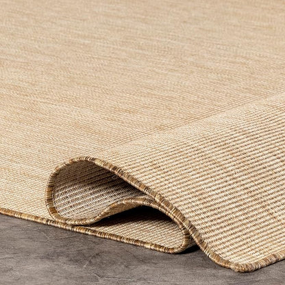 nuLOOM Outdoor Performance Collection Nakia Brown/Ivory, 2' x 6', Soft, High Traffic, Stain Resistant, Easy Clean, Durable Runner for Indoor/Outdoor Patio, Deck, Porch, Garden, Courtyard