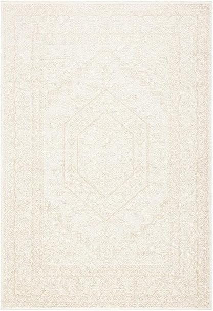 SAFAVIEH Adirondack Collection Area Rug - 5'1" x 7'6", Ivory & Beige, Oriental Medallion Design, Non-Shedding & Easy Care, Ideal for High Traffic Areas in Living Room, Bedroom (ADR108E)