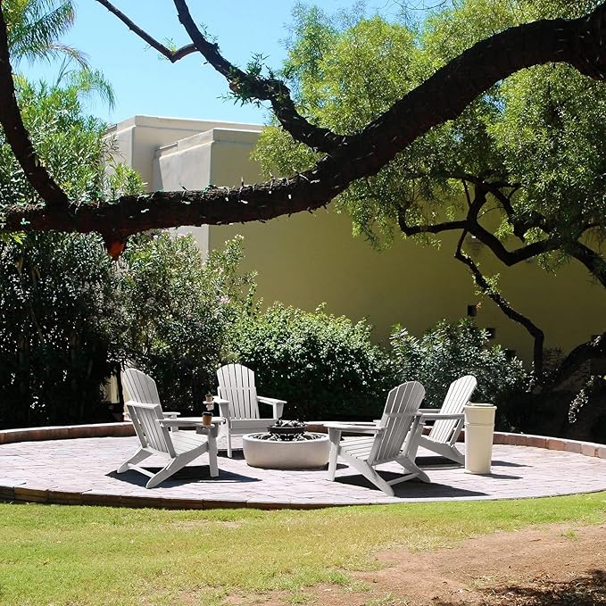 FUNBERRY Folding Adirondack Chair Set of 4, All Weather HDPE Fire Pit Chairs with Cup Holder for Outdoor